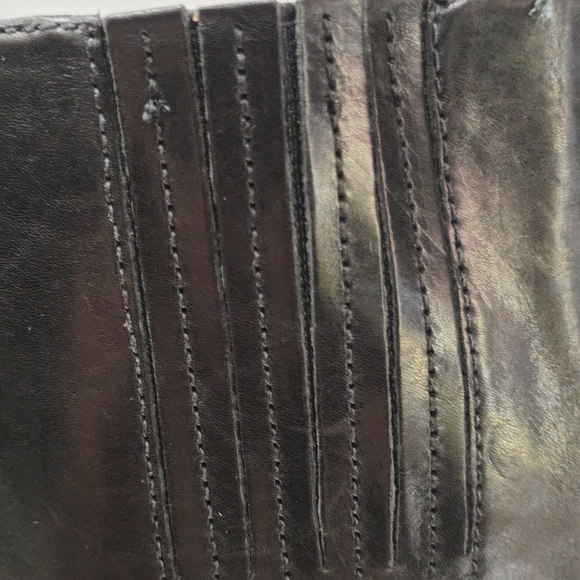 Via Spiga BLACK LEATHER Boot Charcoal Harness Knee High Zipper Riding 7.5 M New - Picture 9 of 15